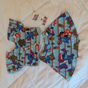 Lilo & Stitch Christmas outfit crop top & skirts 12m nwot Stay Magical Threads